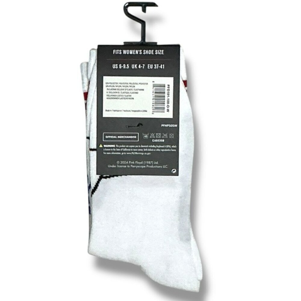 Pink Floyd Womens Crew Socks Rainbow Striped One Size NEW - Picture 5 of 16
